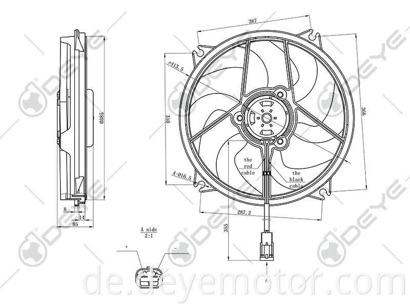 1253.K2 DC 12V Kühlerlüfter für CITROEN C4